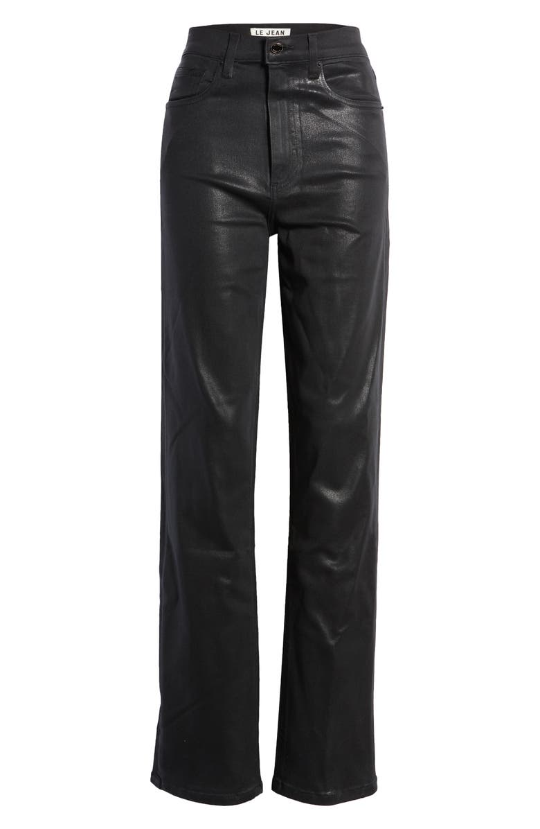 LE JEAN Sabine Coated Straight Leg Jeans, Alternate, color, 