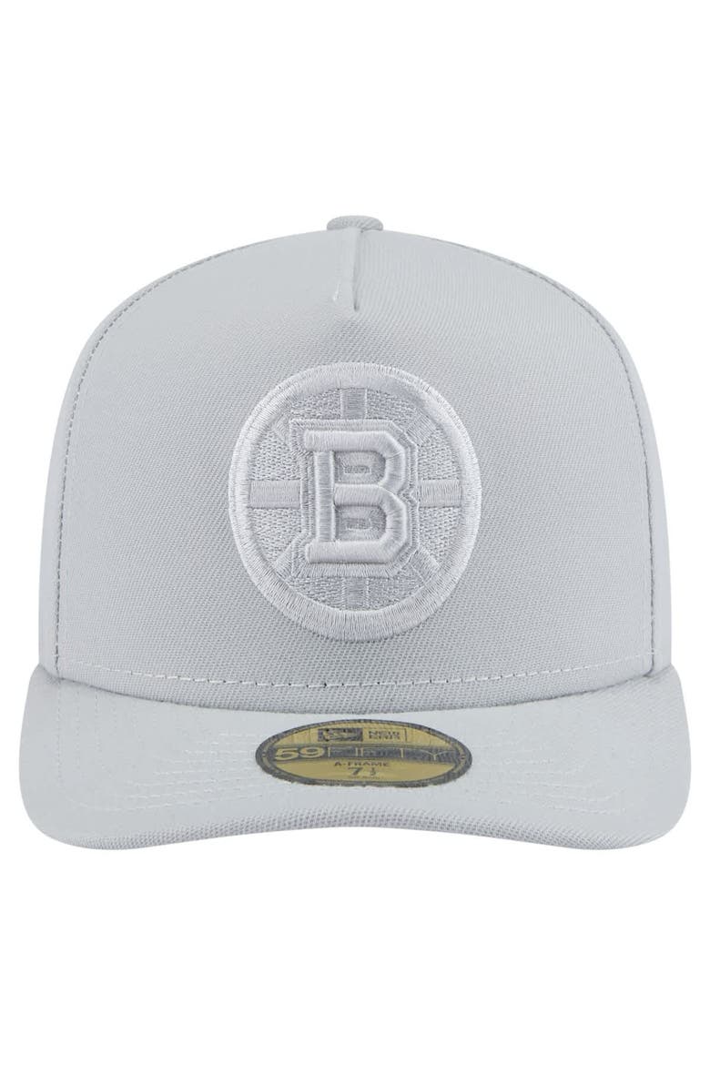Men's New Era Gray Boston Bruins Color Pack A-Frame 59FIFTY Fitted Hat, Alternate, color, Gray