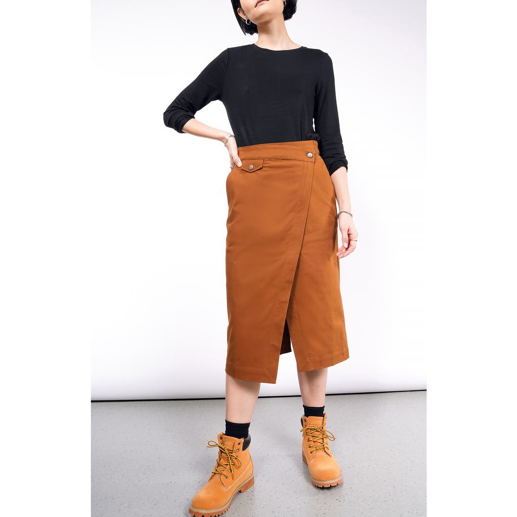 Wildfang Essential Utility Wrap Skirt In Walnut
