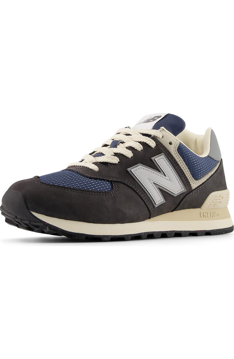 New Balance Gender Inclusive 574 Sneaker, Alternate, color, Black Cement/ Slate Grey