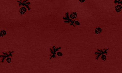 Maniere Pine Cone Print Cotton Blend Footie In Brown