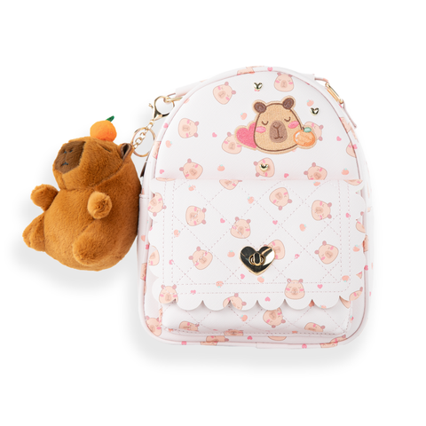 Orange Capybara Mini Backpack Set