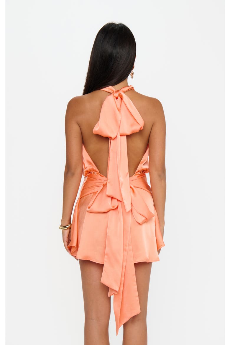 Brynn Mini Dress, Alternate, color, Cantaloupe Luxe Satin