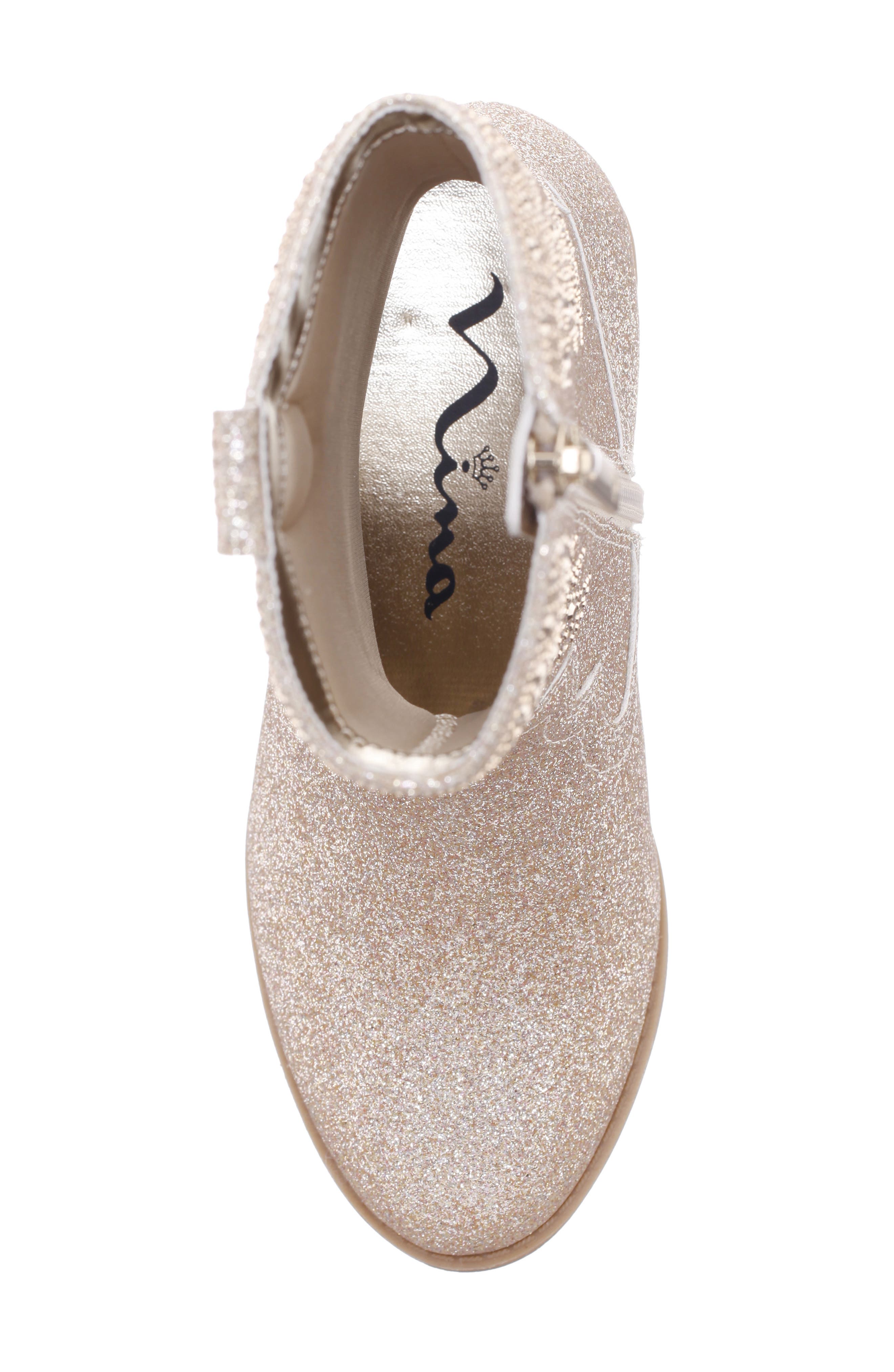 Nina Kids' Hawley Western Boot, Alternate, color, Gold Glitter Stones