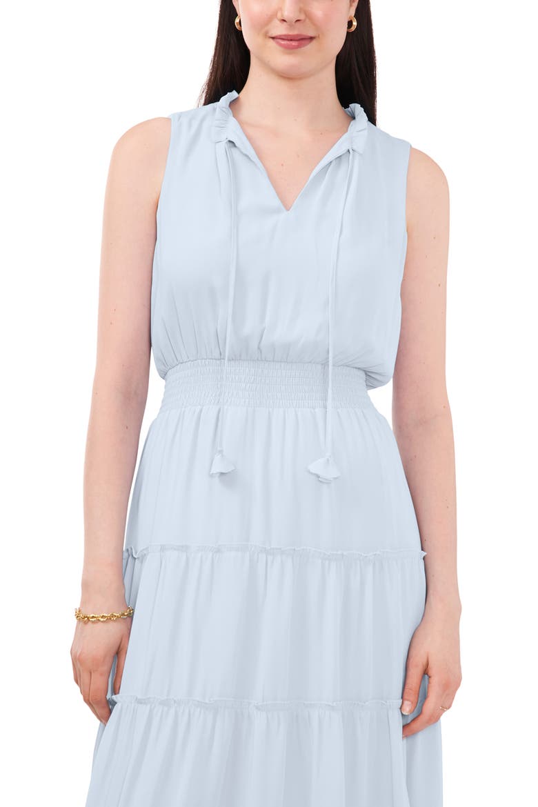 Sleeveless Tiered Maxi Dress, Alternate, color, PEBBLES BLUE