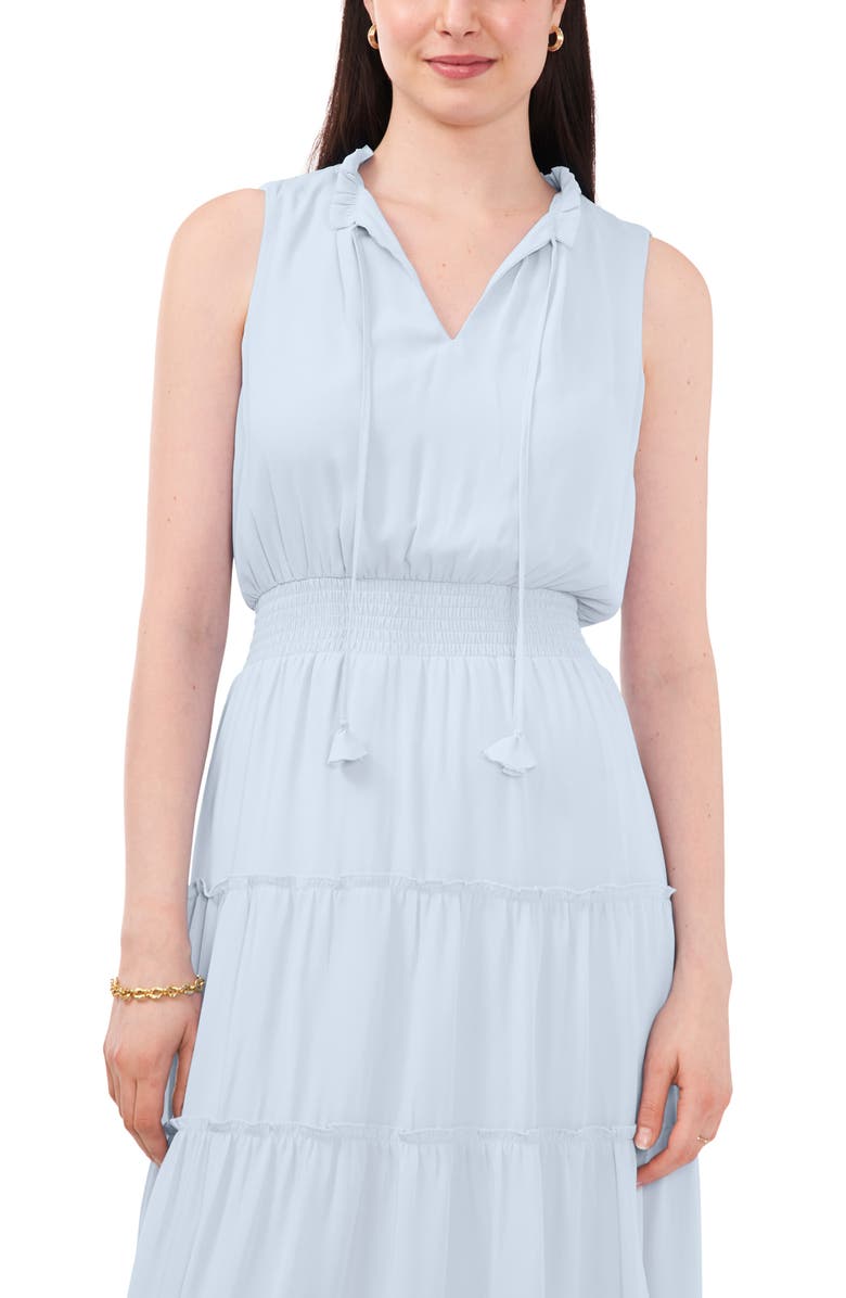 Halogen<sup>®</sup> Sleeveless Tiered Maxi Dress, Alternate, color, Pebbles Blue