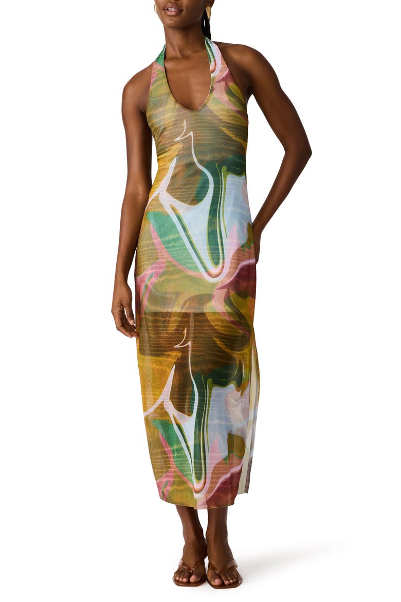 Jaslyn Halter Dress, Main, color, MARBLE