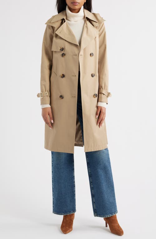 Michael Kors Water Resistant Hooded Trench Coat In Brown