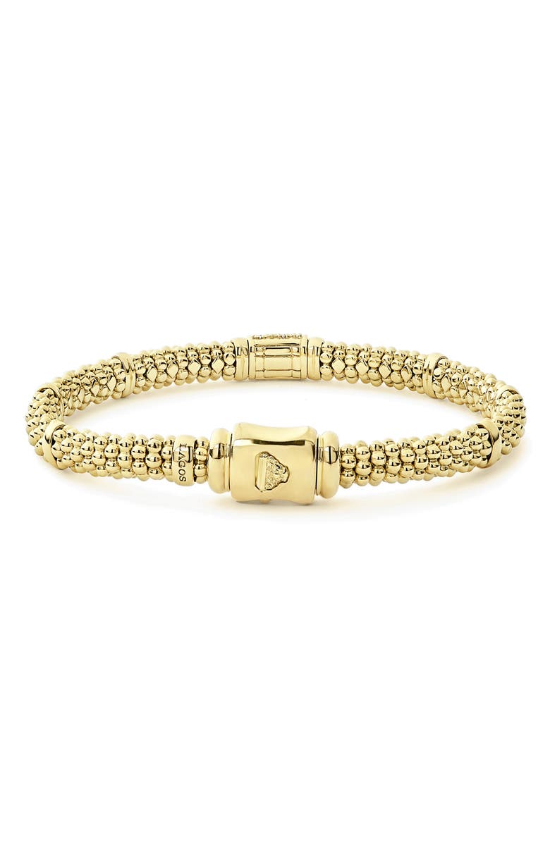 LAGOS Caviar Gold Diamond Bracelet, Alternate, color, Yellow Gold
