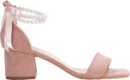Forever & Always Shoes Illy Low Block Heel Sandals with Pearls