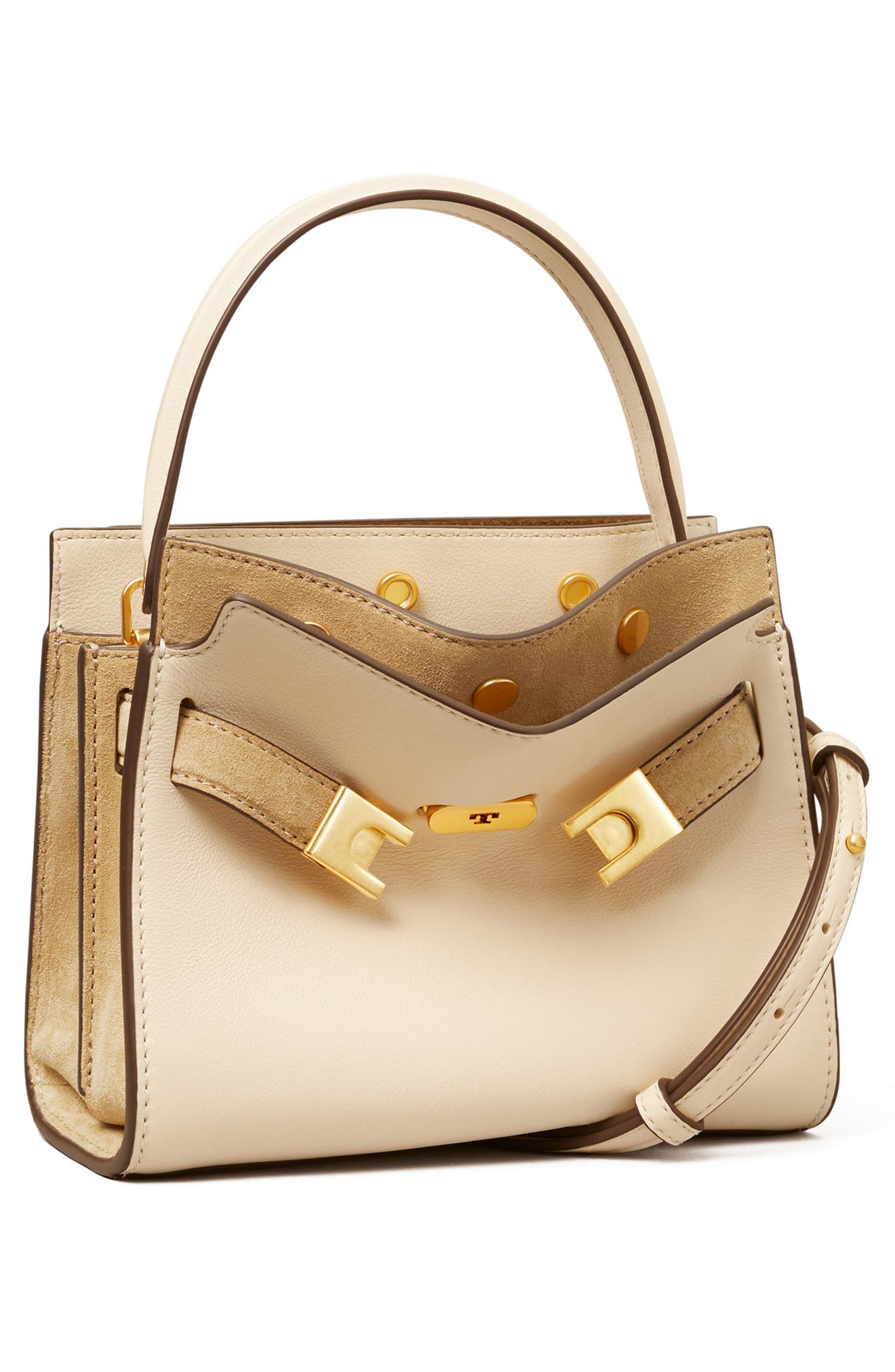 Tory Burch Petite Lee Radziwill Leather Double Bag, Alternate, color, 