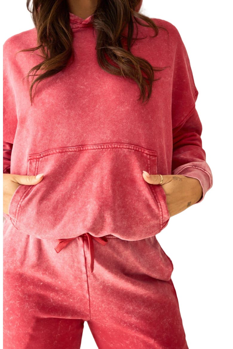Homebody Women's Hoodie, Main, color, Hot Pepper Washed