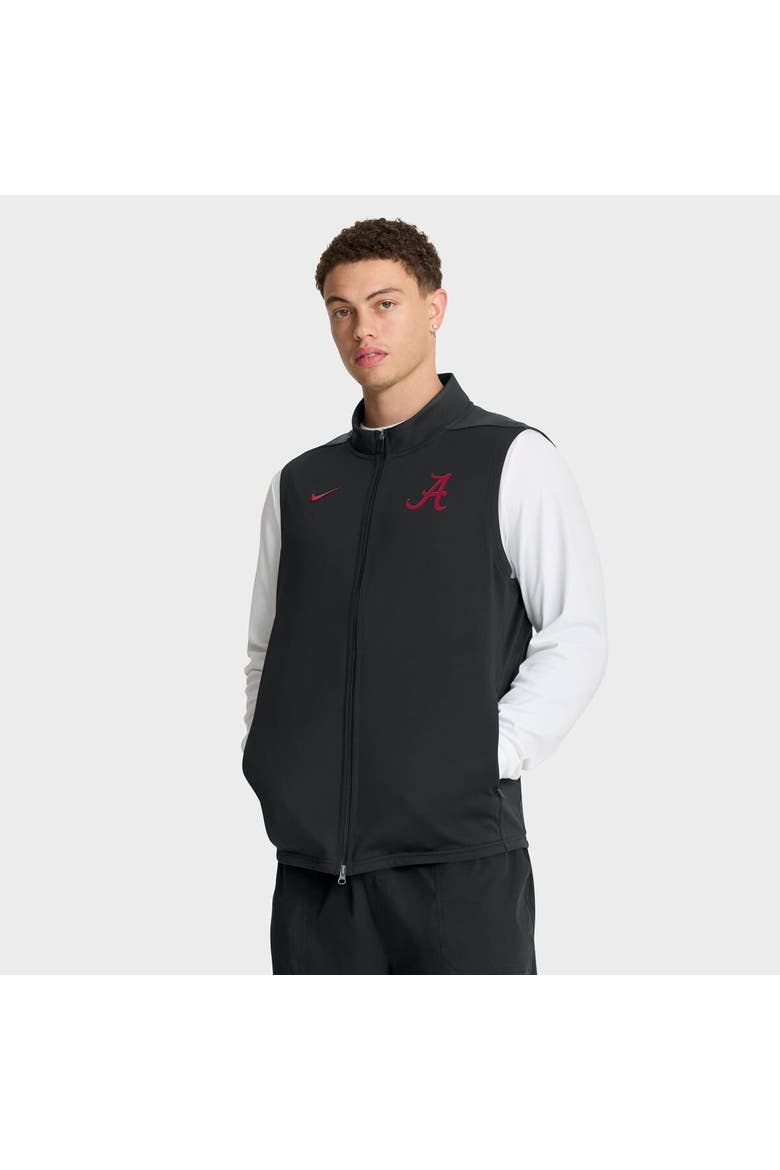 Men's Nike Black Alabama Crimson Tide Primetime Victory Performance Full-Zip Vest, Main, color, Black