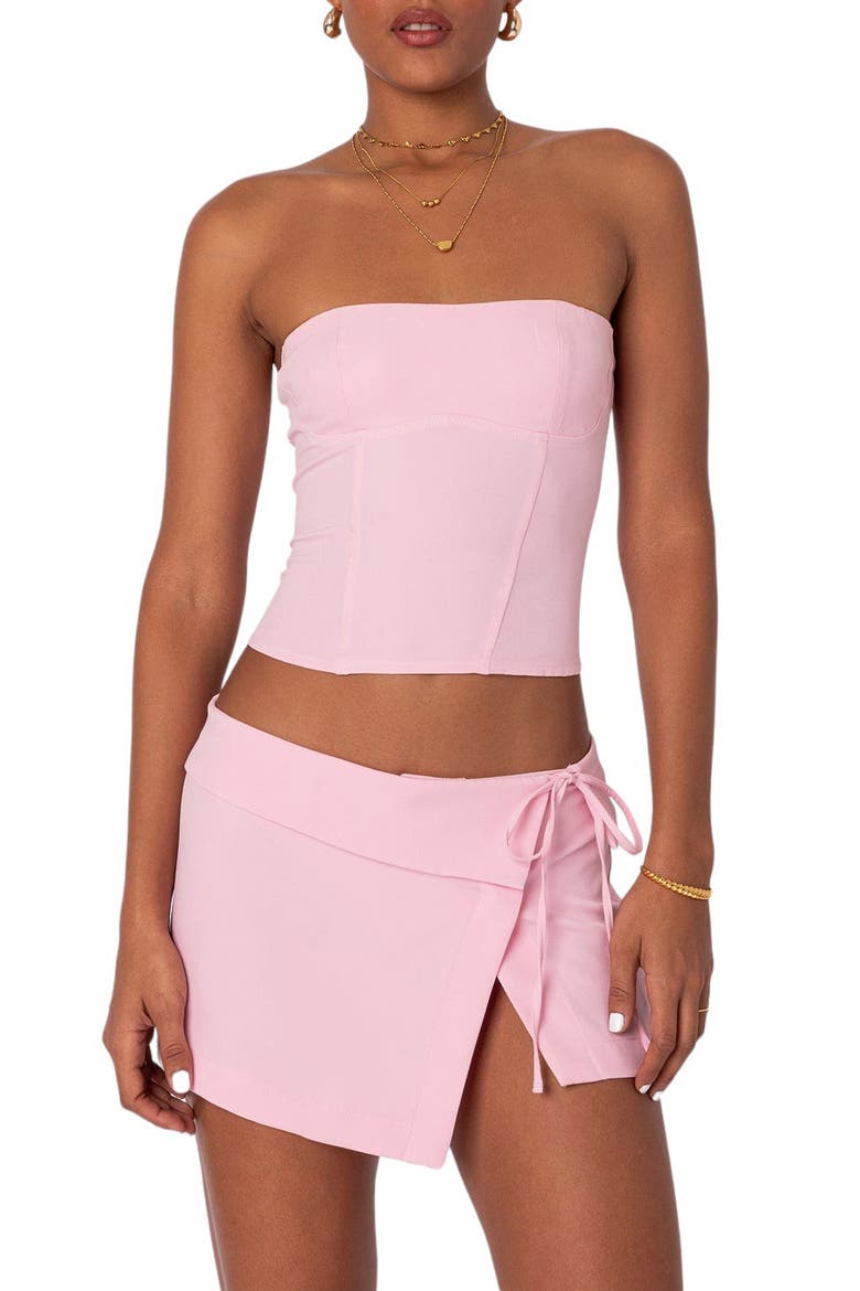Selena Strapless Corset Top, Main, color, PINK