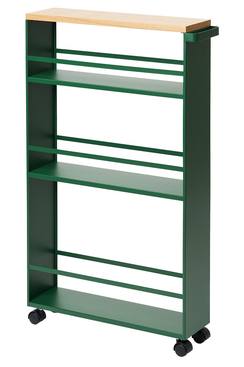 Steel Rolling Storage Cart, Main, color, FOREST GREEN