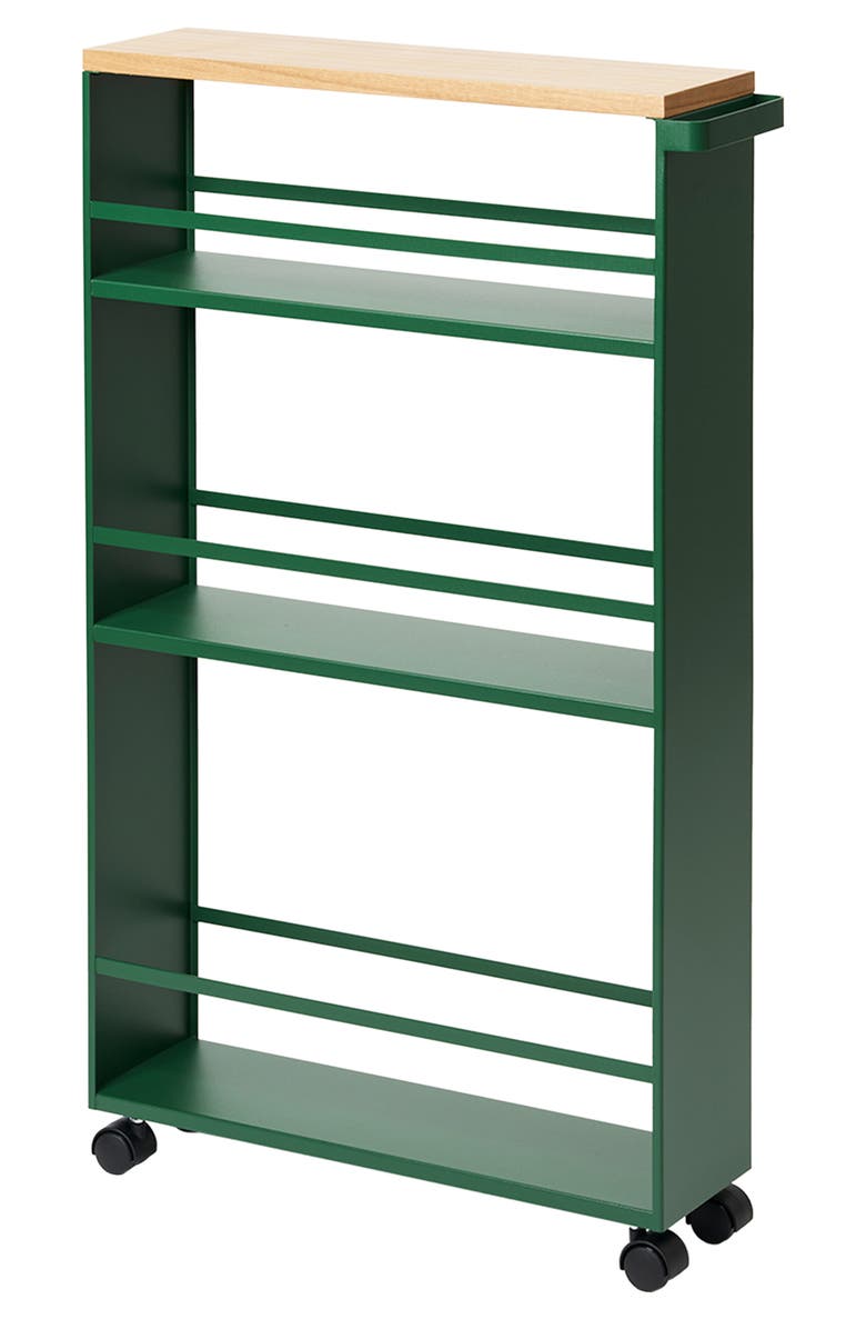 Yamazaki Steel Rolling Storage Cart, Main, color, Forest Green