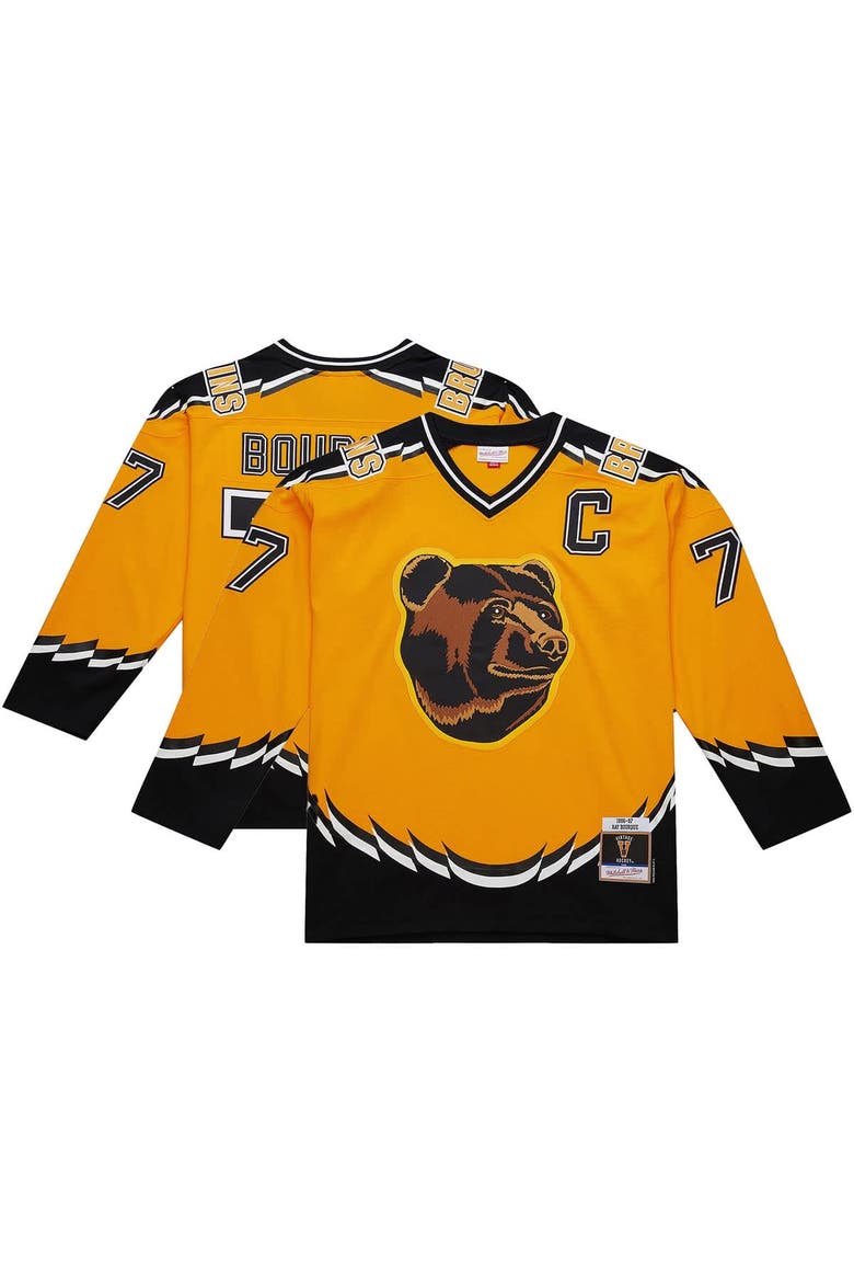 Men's Mitchell & Ness Ray Bourque Gold Boston Bruins Big & Tall 1996-97 Blue Line 2.0 Jersey, Main, color, Gold