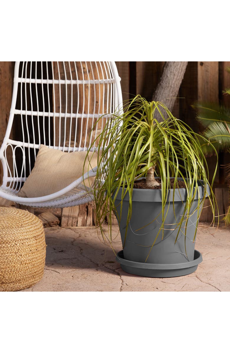 Bloem 20" Terra Pot Planter, Charcoal Gray, Alternate, color, 