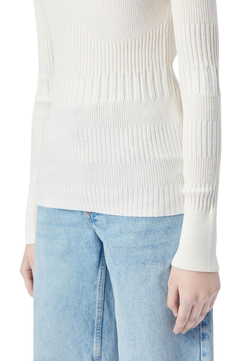 Ribbed Cotton Silk Cashmere Blend Sweater, Alternate, color, whisper white