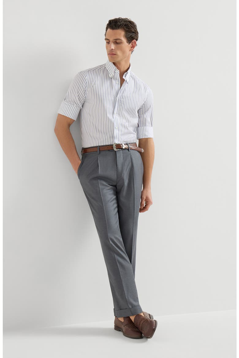 Super 150s virgin wool four season batavia trousers, Alternate, color, Medium Grey