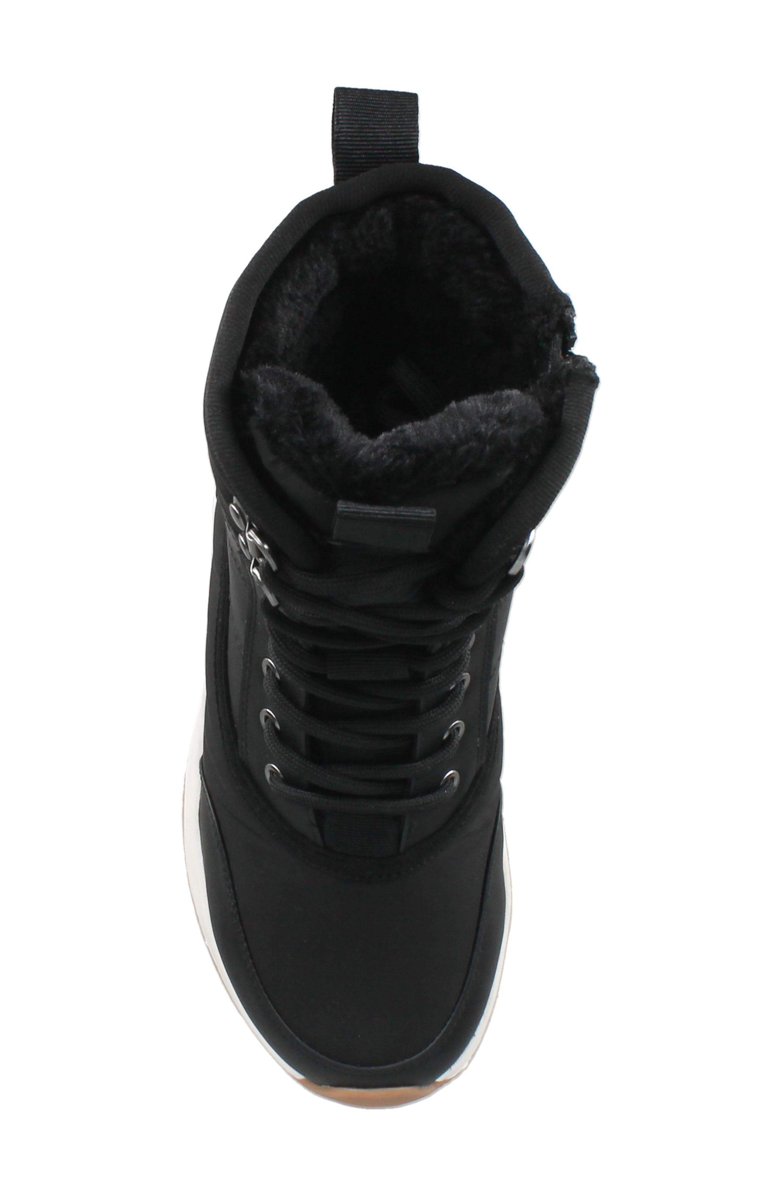 AQUATHERM BY SANTANA CANADA Sokul Faux Fur Lined Lace-Up Boot, Alternate, color, Black Smooth