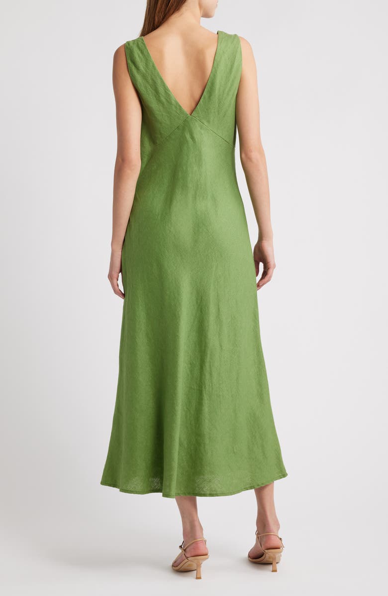 Rails Avianna Linen Midi Dress, Alternate, color, Dill