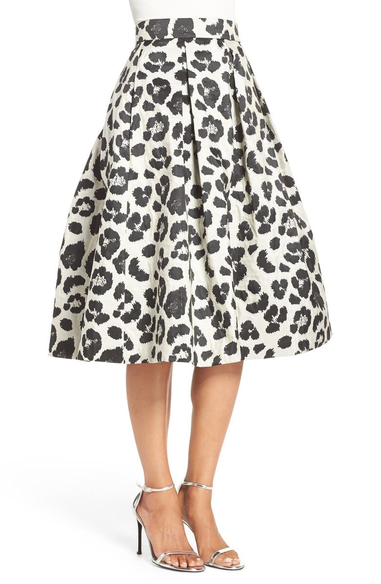 Eliza J Metallic Jacquard Midi Skirt, Alternate, color,