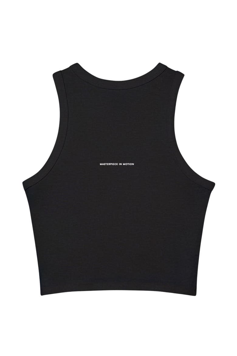 Tina Micro Rib Racer Tank Top, Alternate, color, BLACK
