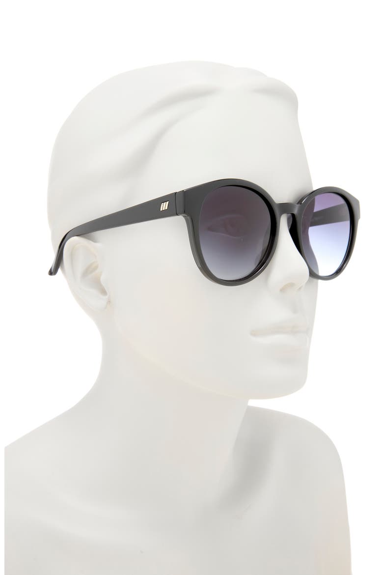 Paramount 53mm Gradient Round Sunglasses, Alternate, color, BLACK / SMOKE GRAD