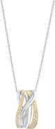 EFFY Two-Tone Diamond Swirl Pendant Necklace