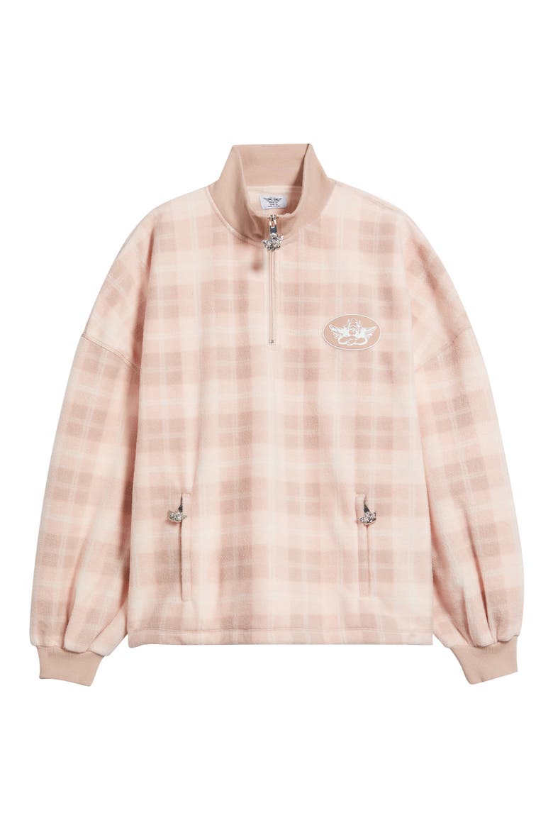 Alex On My Team A1 Quarter Zip Pullover, Alternate, color, PINK PLAID