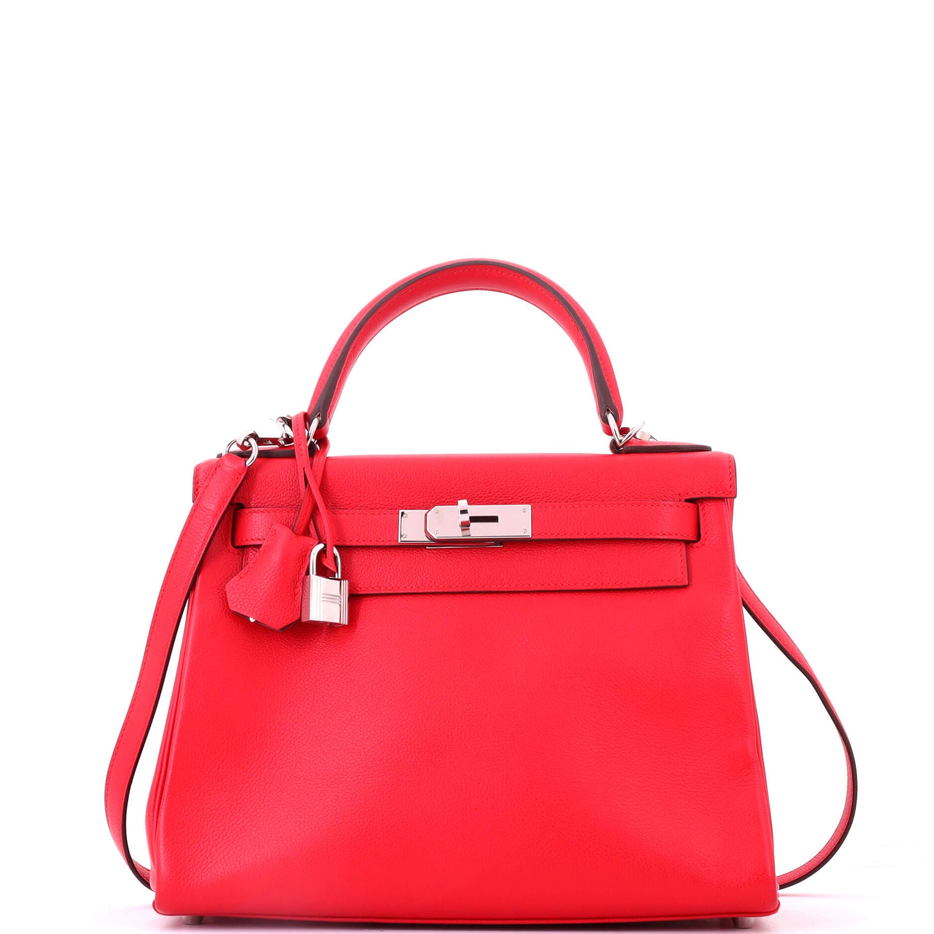 Kelly Handbag Verso Evercolor with Palladium Hardware 28, Main, color, Red