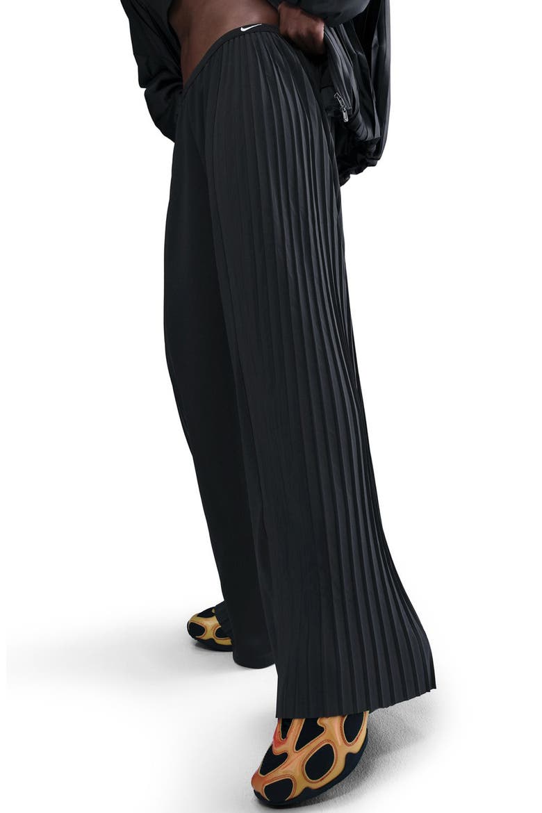 Pleated Wide Leg Pants, Alternate, color, BLACK/ SAIL