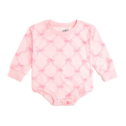 Bow Trellis Long Sleeve Romper (Baby)