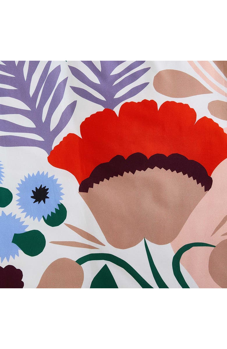 Marimekko Ojakellukka Organic Cotton Percale Comforter & Sham Set, Alternate, color, White Multi