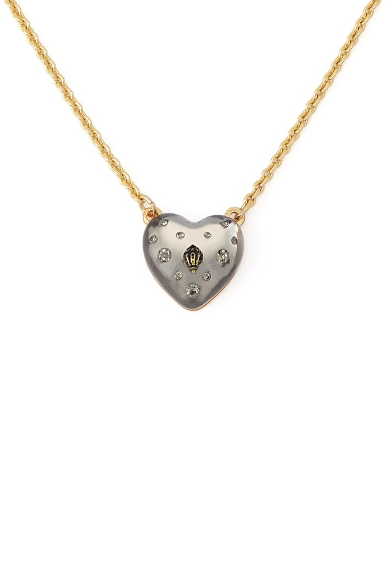 Resin Heart Pendant Necklace, Alternate, color, BLACK SMOKE