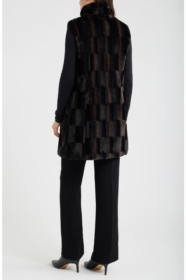 Faux Fur Vest, Alternate, color, BLACK OMBRE