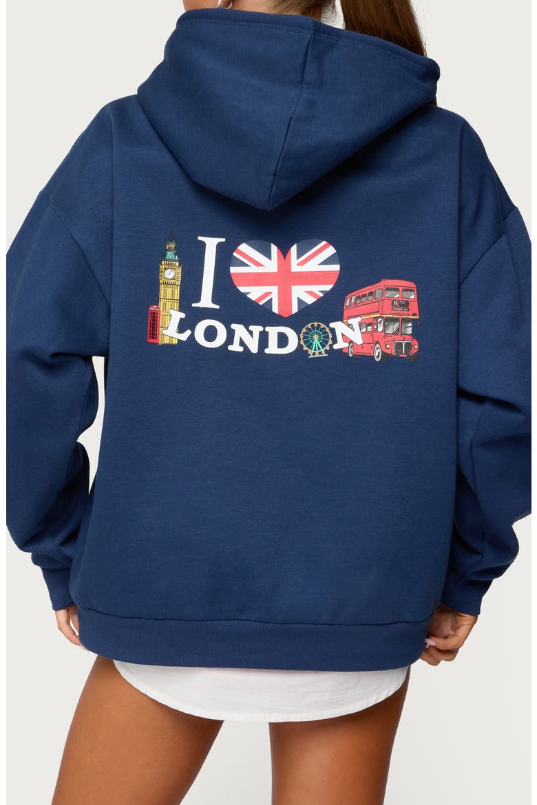 Love London Oversize Hoodie, Alternate, color, NAVY