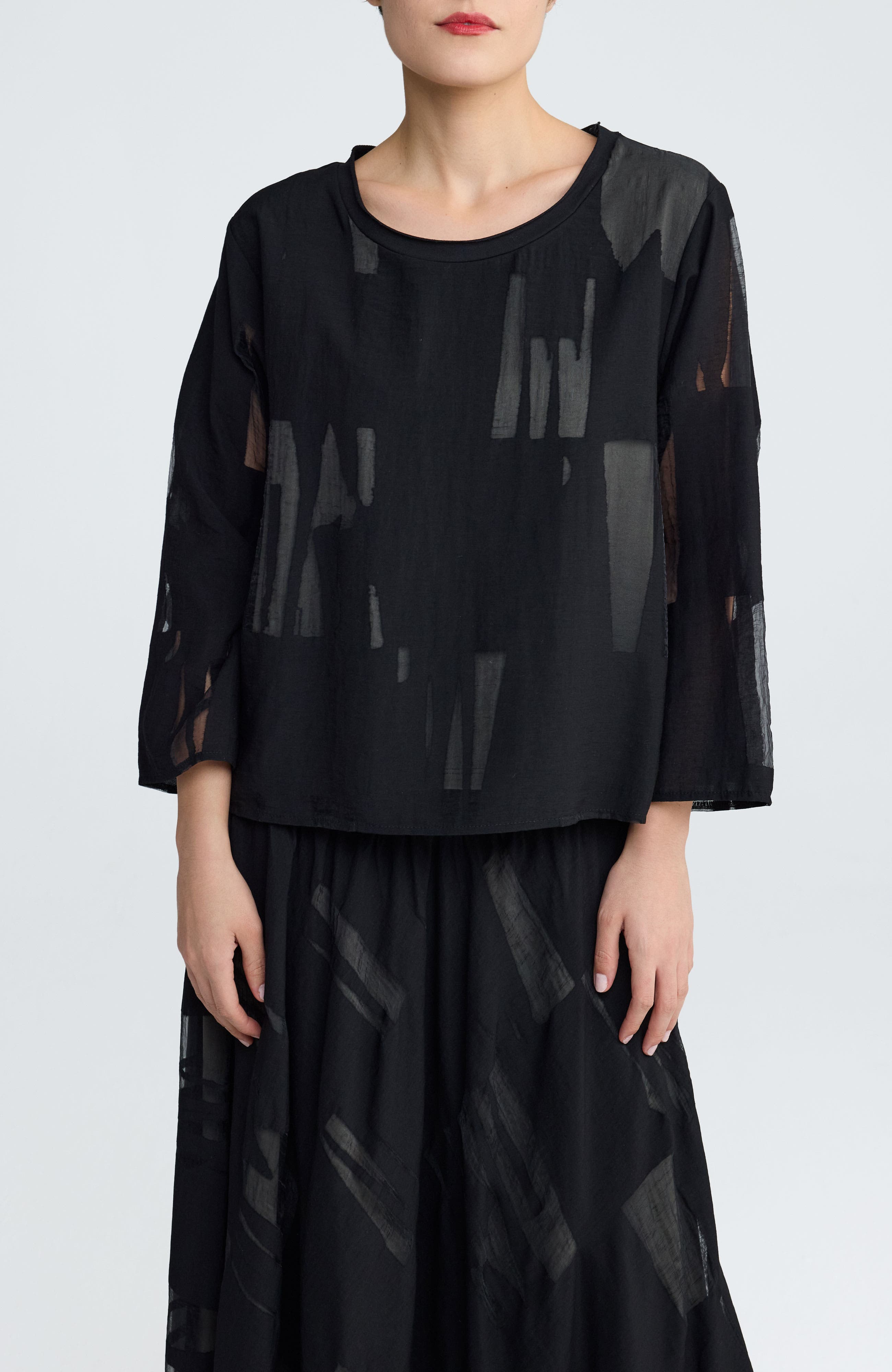 Selindra Sheer Jacquard Blouse