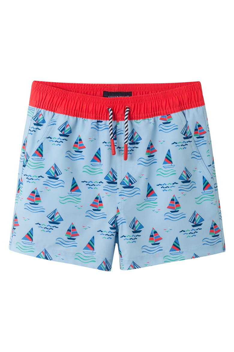 Kids' Volley Swim Trunks, Main, color, NAVY SAILBOAT