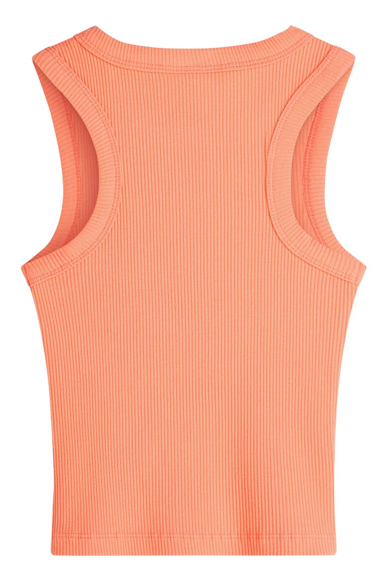 Kids' Slim Cotton Rib Tank, Alternate, color, PAPAYA PUNCH