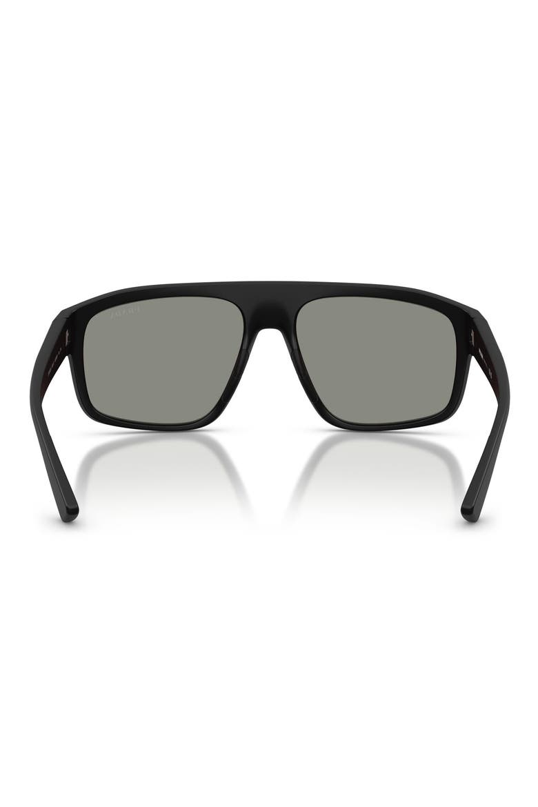 59mm Shield Sunglasses, Alternate, color, MATTE BLACK / GREY BLUE/ RED