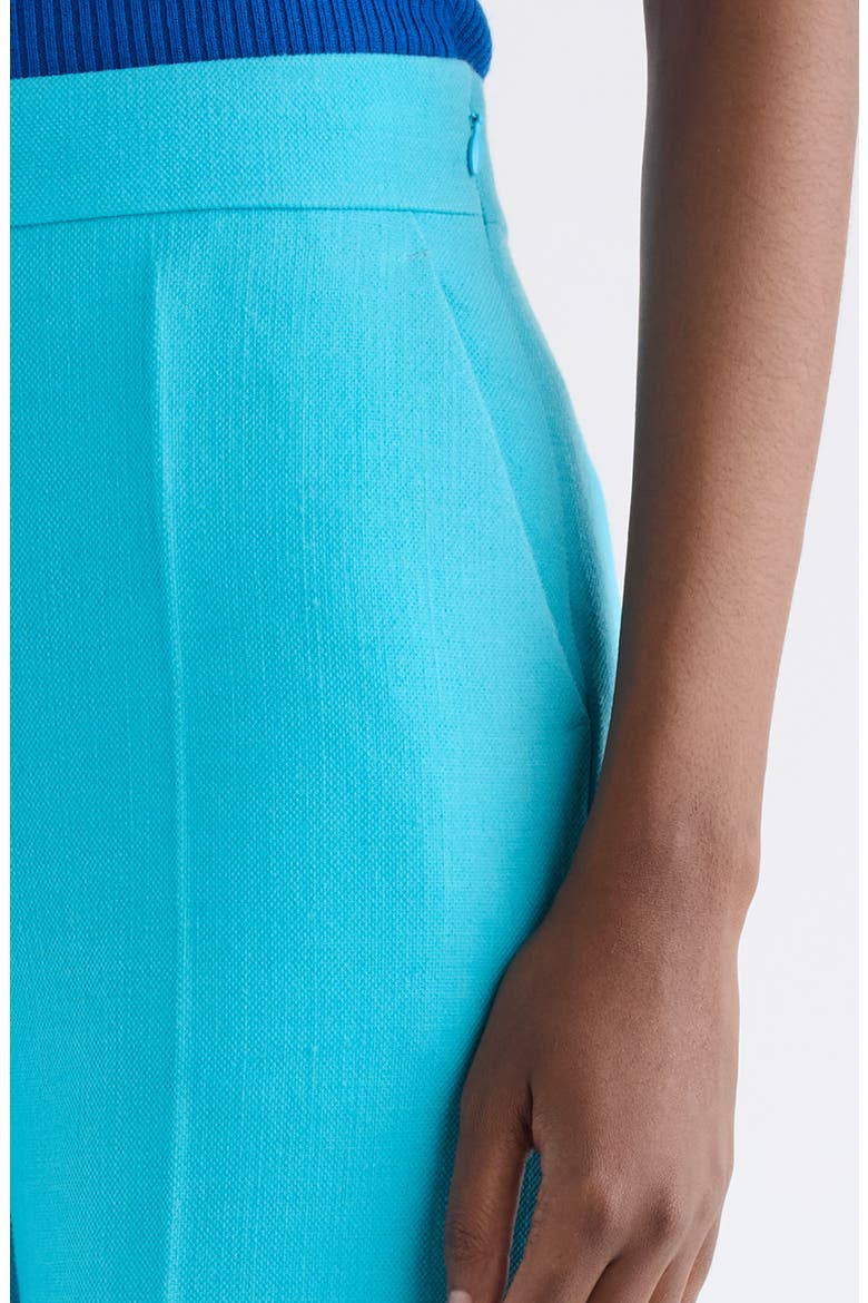 Straight Leg Wool Crepe Trousers, Alternate, color, CYAN BLUE