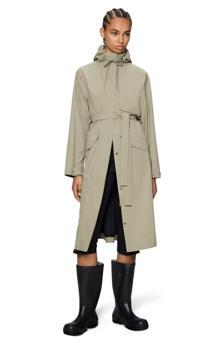 Rains Suva Waterproof Hard Shell Rain Coat with Removable Hood, Alternate, color, Beige