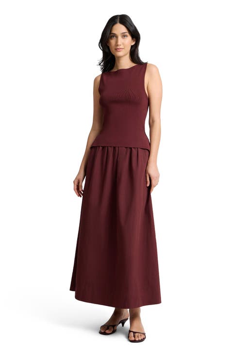 Boatneck Mix Media Dress