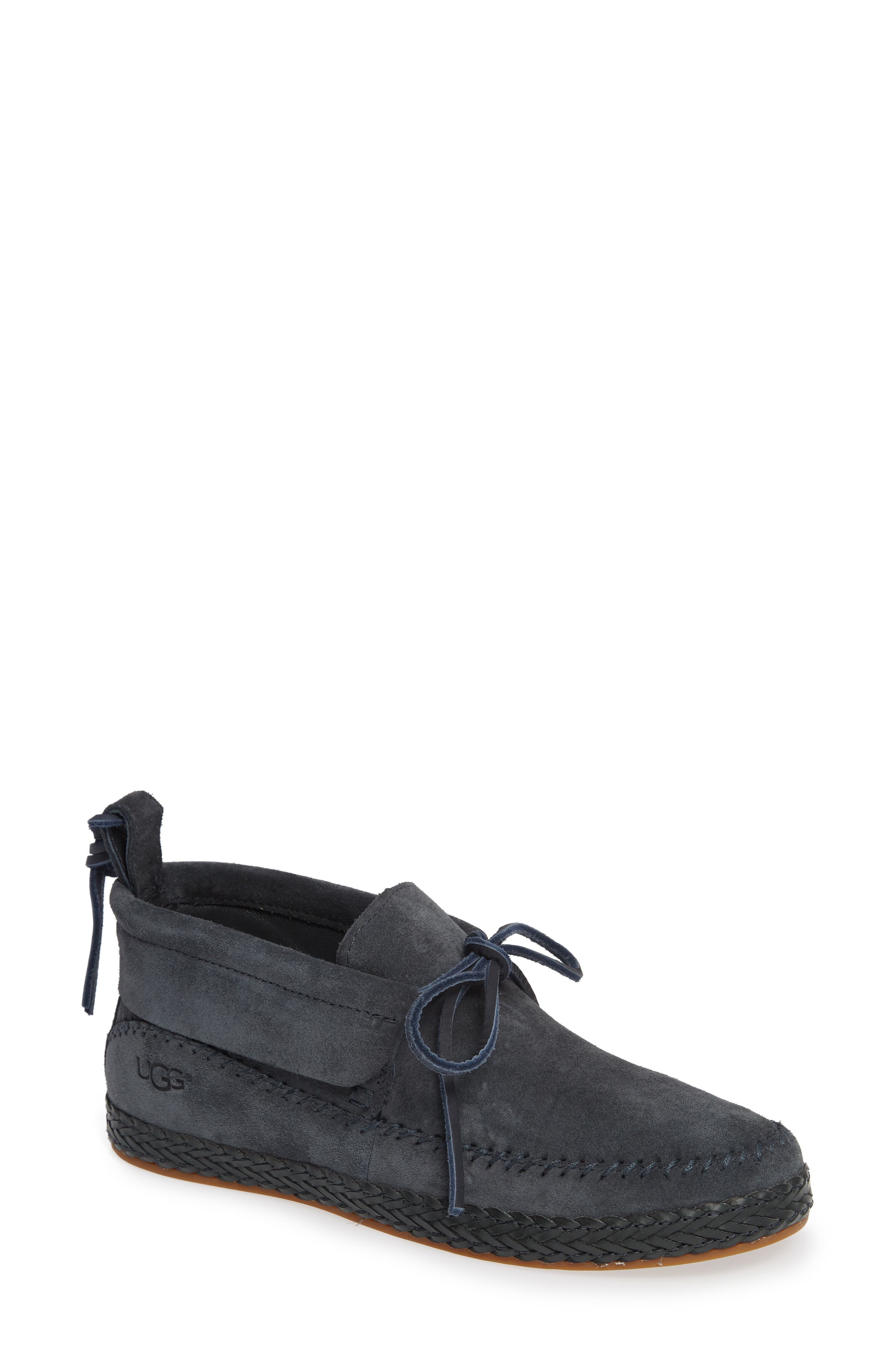 Woodlyn Moc Toe Bootie, Main, color, BLUE LEATHER