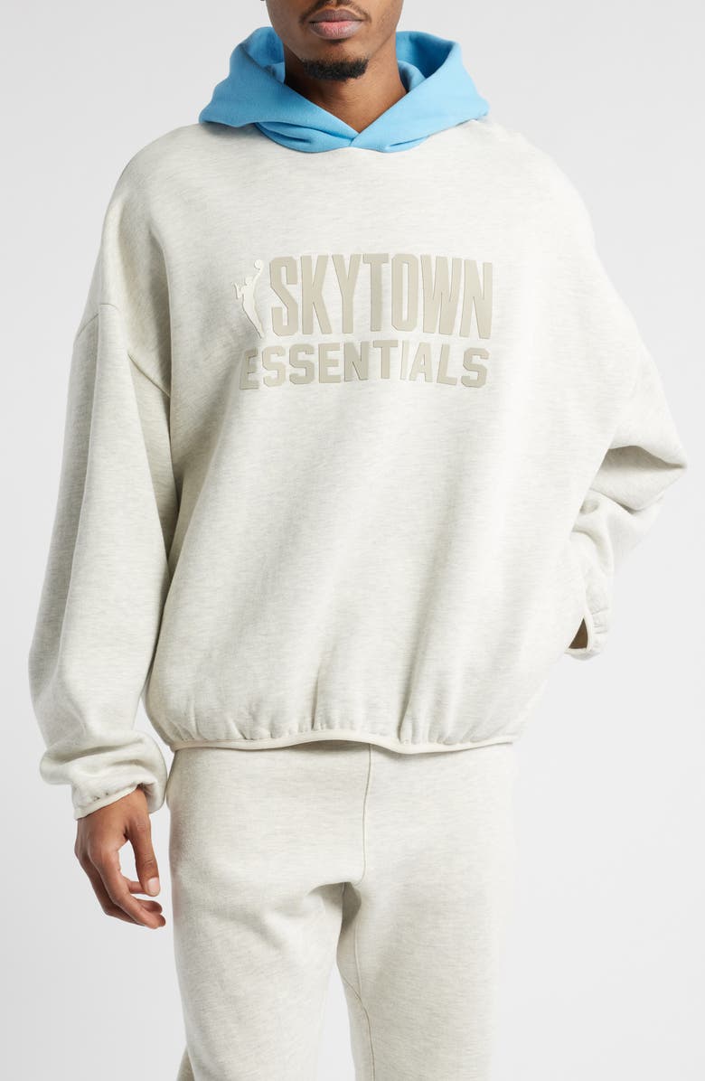 Fear of God Essentials x WNBA Chicago Sky Graphic Hoodie, Main, color, Light Heather