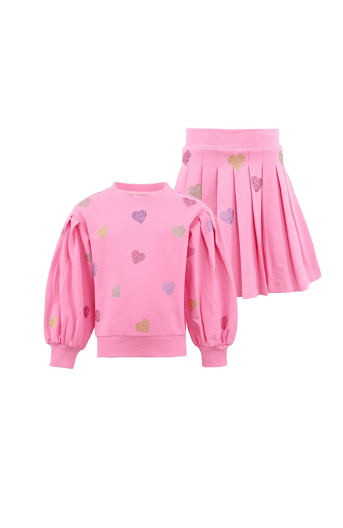 Lola + The Boys Sparkle Hearts Set In Pink