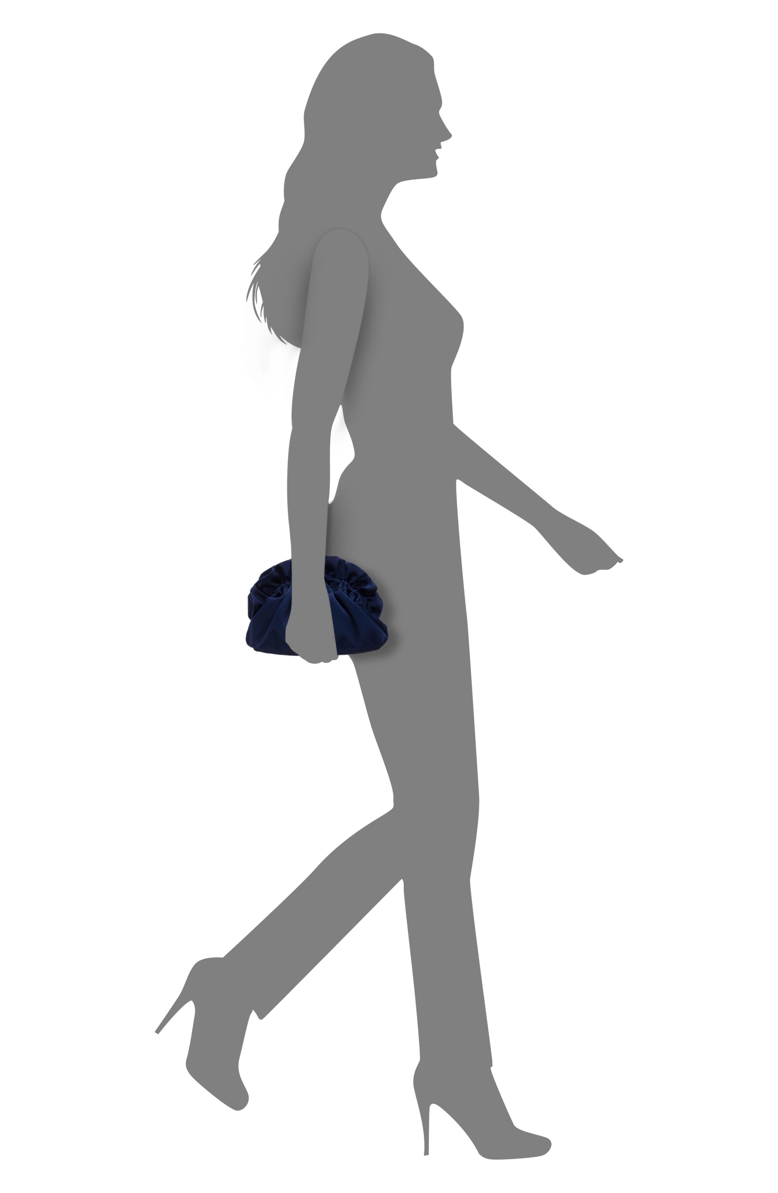 Nina Cristy Satin Clutch, Alternate, color, New Navy