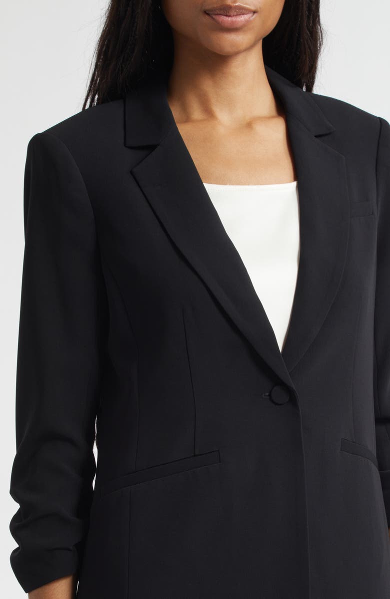 Cinq à Sept Khloe Ruched Sleeve Blazer, Alternate, color, Black